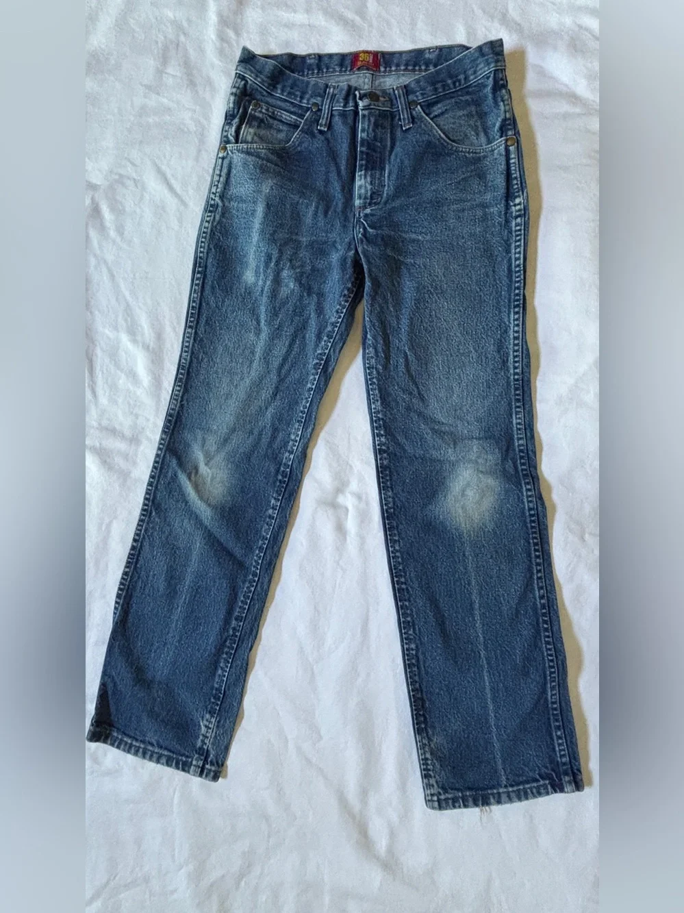 Vintage Wrangler 36MWZ Slim Fit Jeans Men’s 30x30 Blue Made in Mexico USA Fabric